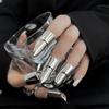 Mode Metall Nagelhylsa Ring Farao ins Bär Pansarhylsa Design Personlighet Fingerring För Kvinnor Flickor Smycken Tillbehör