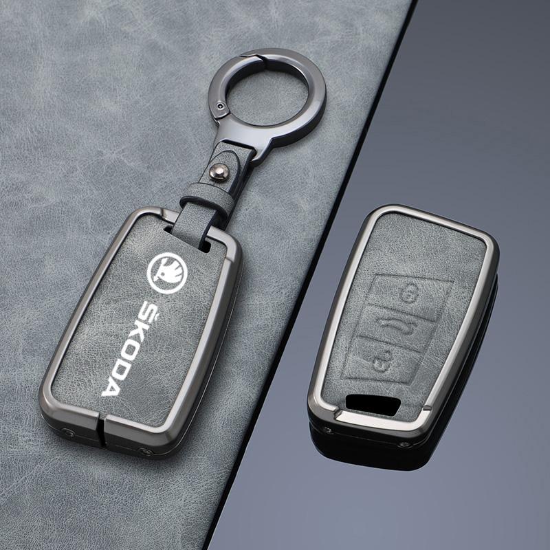 AAAAO1 New Alloy Car Remote Control Key Case Cover Holder Shell For Skoda Superb A7 Kodiaq Car-Styling Keyless Keychain Auto Accessorie
