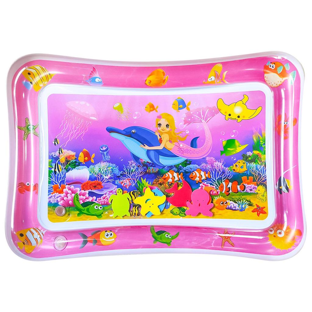 30-Silk Thickened PVC Inflatable Water Mat for Baby and Toddler Crawling, Summer Cooling Ice Pad Cushion
