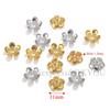 50pcs/lot Stainless Steel Flower Beads Caps Petal Base For DIY Jewelry Making Material Supplies Earrings Handmade Accessories