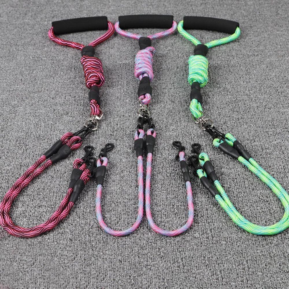 Walking Dog Puppy 2 Heads Leashes Dual Head Dog Leash Rope Portable Pet Walking Leash Lead  Dog