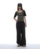 PARTIMENTO WOMEN Scoop Neck Bat Sleeve Top_Camouflage