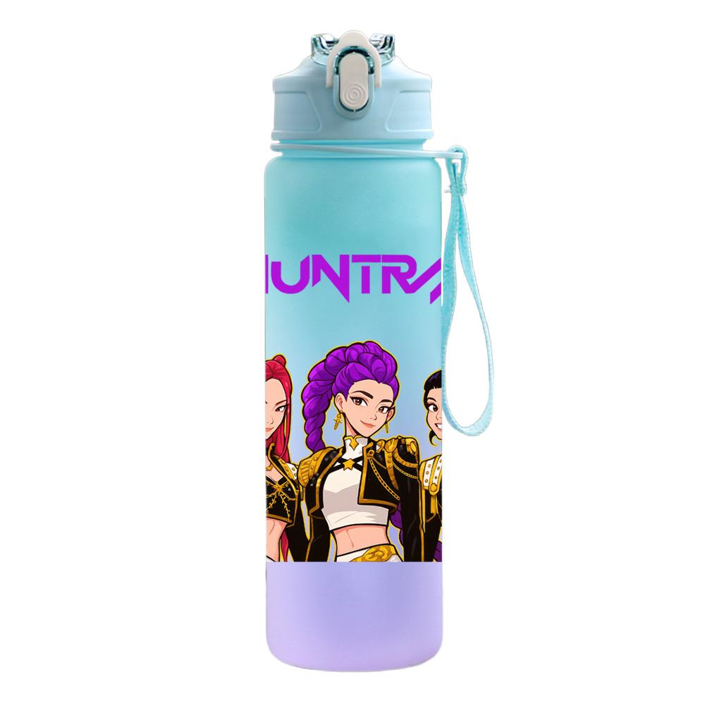 750Ml Water Bottle Cartoon K-Pop Demon Hunters Printed Large Capacity Drinking Cup Portable Outdoor Sports Water Cup Children Kid Gift
