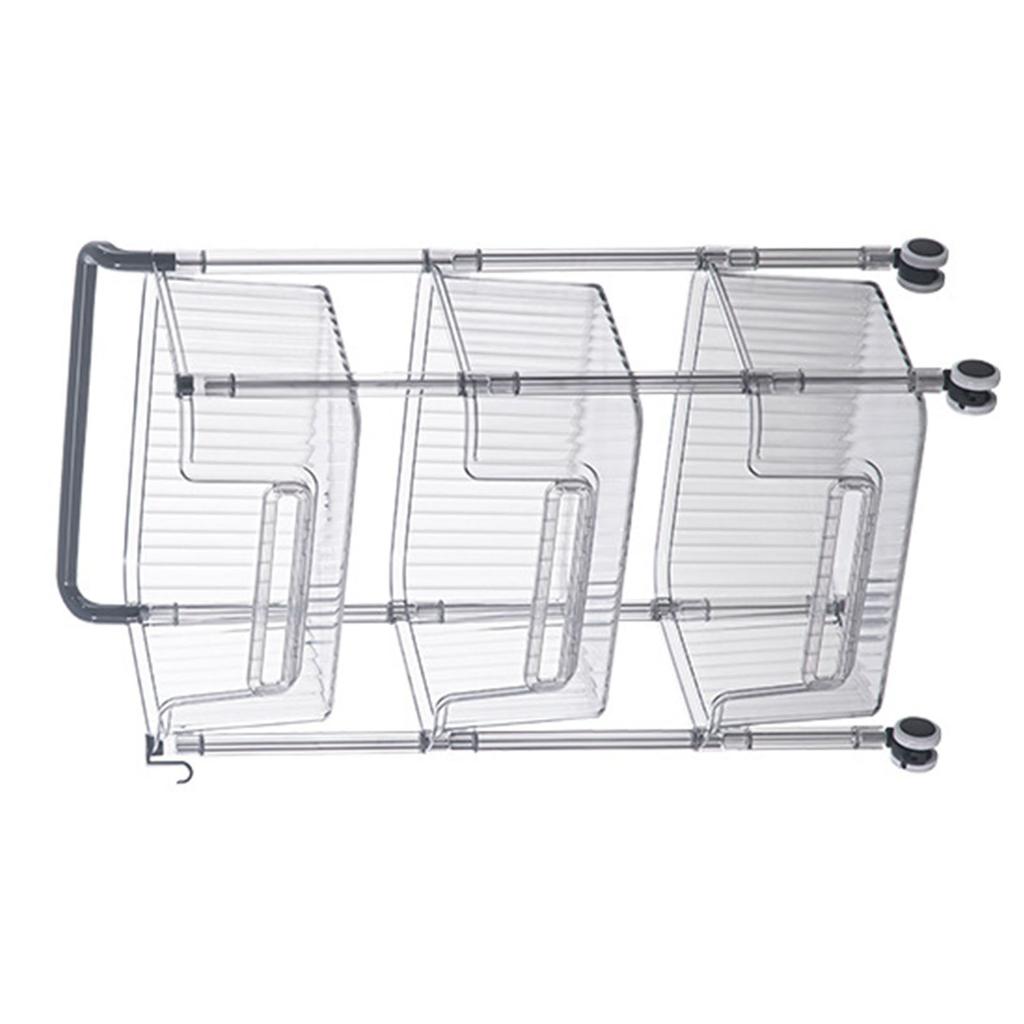 Chariot de Rangement à Roulettes Stable Élégant Multifonctionnel Robuste Organisateur de Rangement Mobile Chariot pour