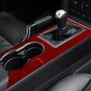 2Pcs Red Carbon Fiber Interior Gear Shift Cover Trim For Ford Mustang 2005-2009