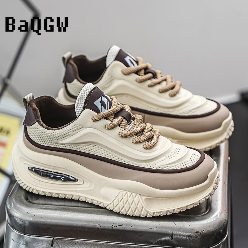 Chunky Sneakers Mens Designer Board Shoes Fashion Casual Microfiber Leather Fabric Breathable Increased Internal Platform Shoes