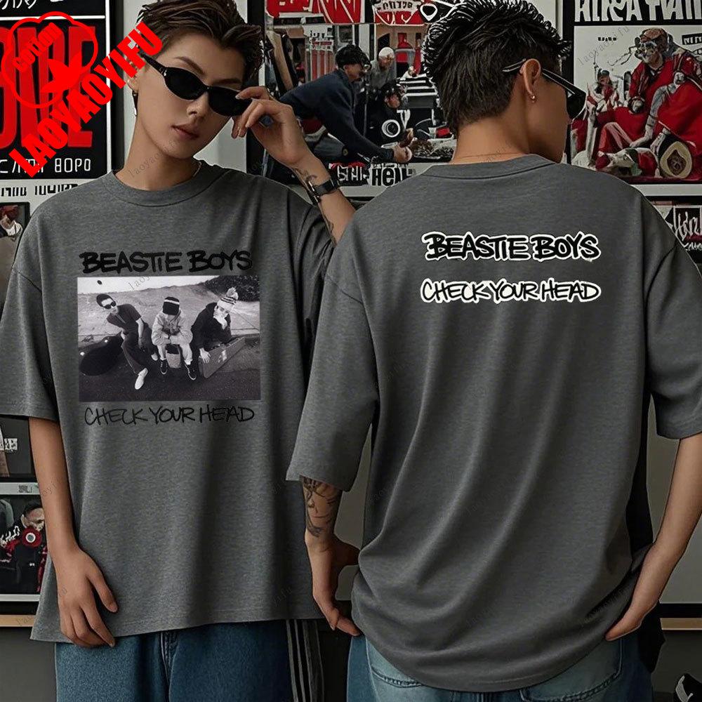 Beastie Boys T-Shirt Check Your Head T-Shirt Amerikanische Hip-Hop-Gruppe Schlichtes Modedesign Kurzarm-T-Shirt