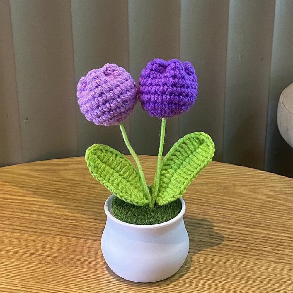 Mode Tulpe häkeln Blumentöpfe DIY Handwerk handgemachte gewebte Blume Topf Valentinstag Geschenk