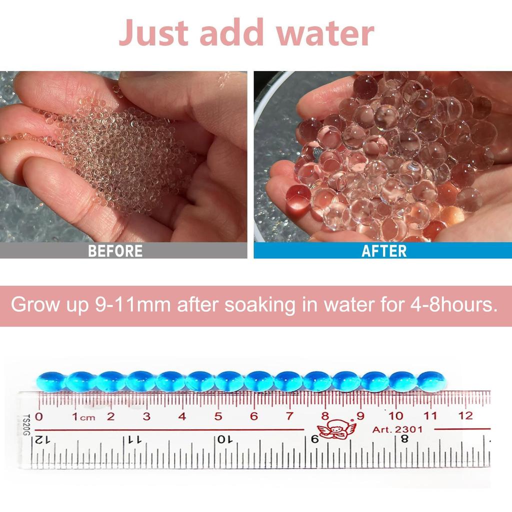pcs water gel beads non water beads water gel rainbow mix growing balls water beads pack for home decoration 40,000 toxic, kit, vase, filler, plants,