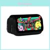 Smiling Friend Double Layer Pencil Case Cartoon Microfiber Storage For Students And Kids