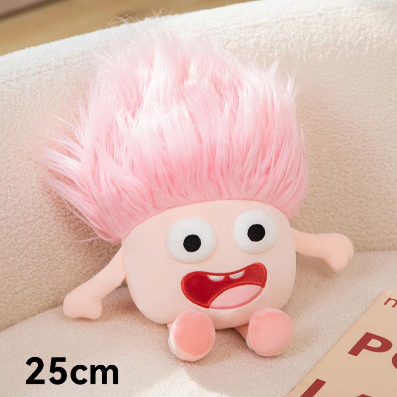 Cute Plush Pillow Big Eyed Crazy Doll Fluffy Stuffed Toy Doll Soft Plush Cushion Funny Odd Looking Plushie Toy Gift For Girls