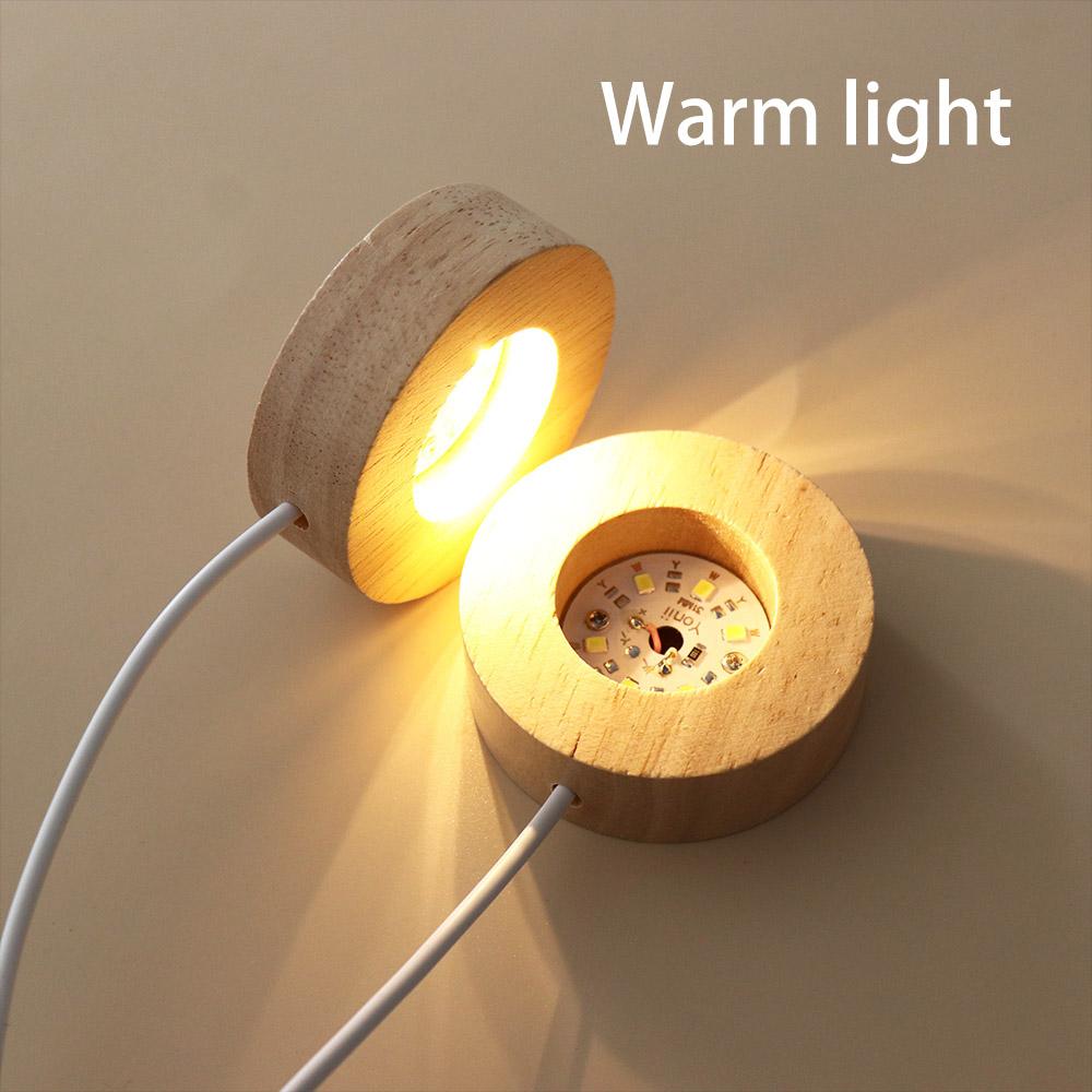 

Warm/White Light Night Lamp Night Light Lamp Holder Wooden LED Light Lamp Base Wood Light Base Whie light