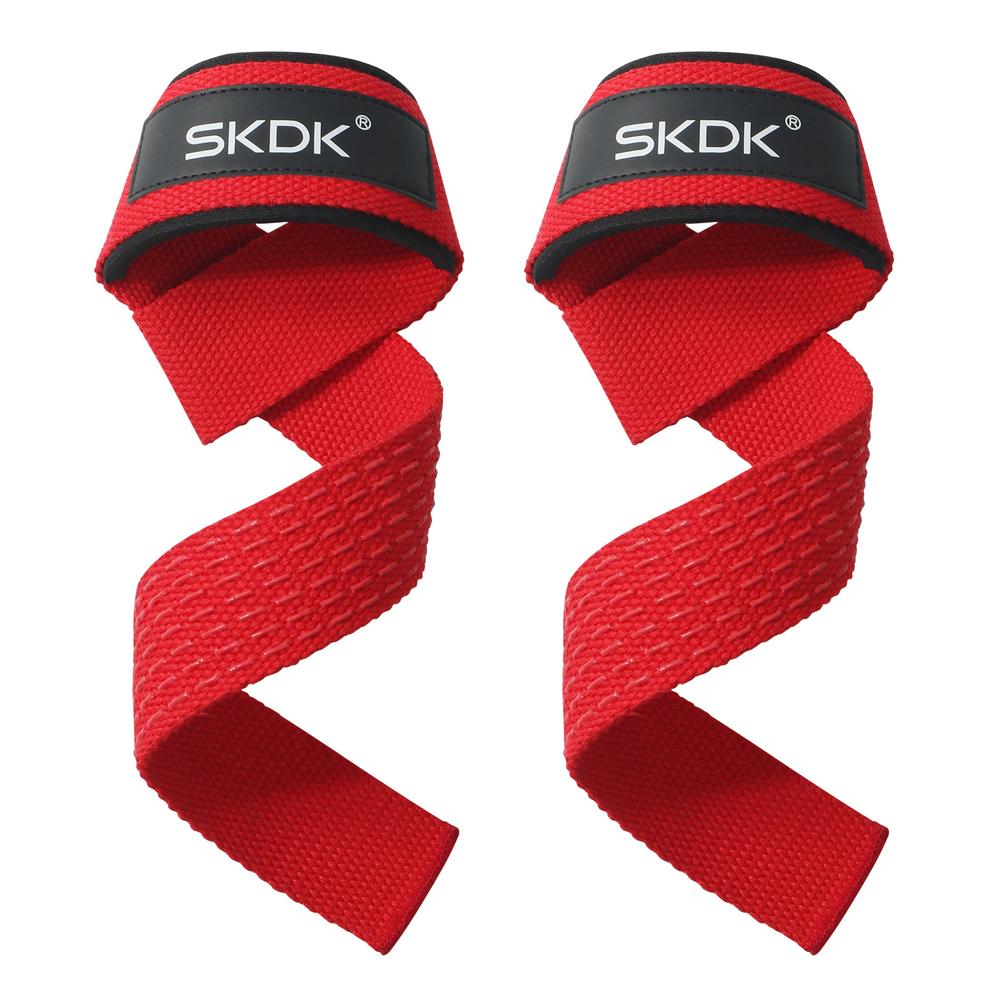 1 Pair Wrist Lifting Straps Gym Weightlifting Deadlift Strap Cotton Hard Pull Grip Band with Neoprene Padded & Non-Slip Silicone