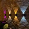 Solar 2-LED Trapezoidal Outdoor Wall Washer Light