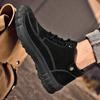 Men'S Casual Shoes Retro Winter Plush Ankle Boots Lace-Up Genuine Leather Outdoor Men'S Boots High Quality Antiskid Cowboy Botas