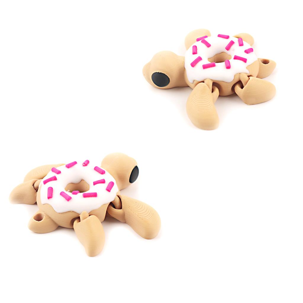 3D Printed Donut Turtle Simulation Model Toy Display Piece Realistic Educational Fun Collectible Craft