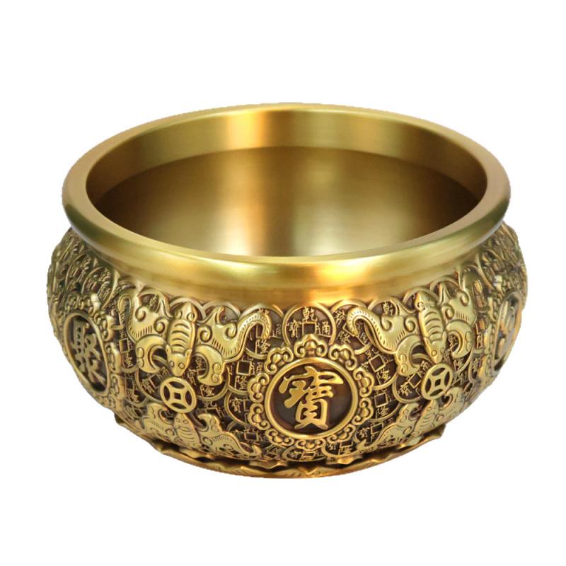 Eight Blessings Copper Golden Toad Treasure Bowl Home Office Craft Ornament Wholesale One Piece Dropshipp