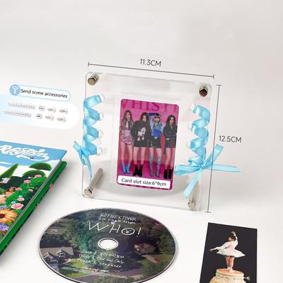 Cd Picture Display Stand Frame Transparent Acrylic Photo Frame Photocard Holder Idol Postcards Protector Room Decor