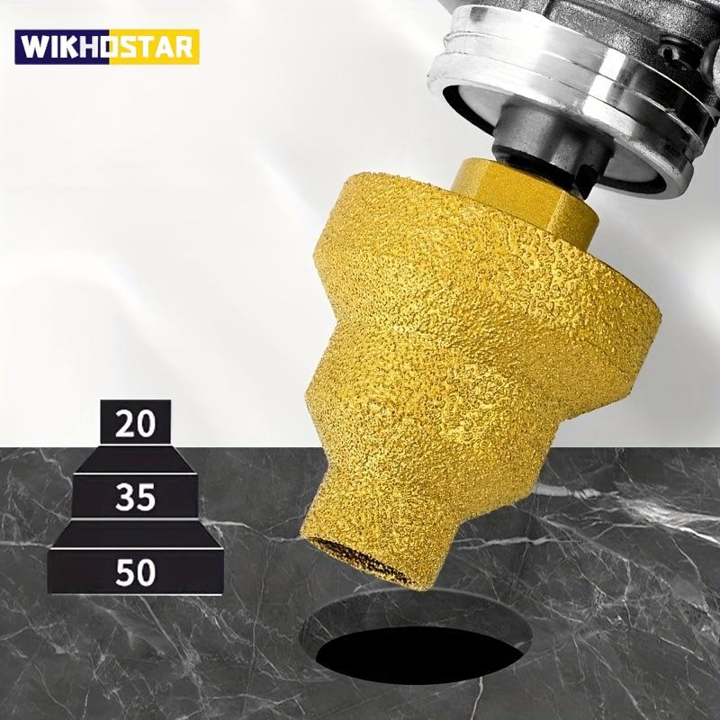 Diamond Brazing Cone Reamer Drill Bit Set, 20mm, 35mm, 50mm Sizes with M10 Thread, For Brickwork, Marble Drilling, and Trimming