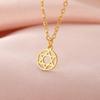 Cazador Gold Star of David Necklace Stainless Steel Jewish Jewelry Gift for Women Israel Amulet Hexagram