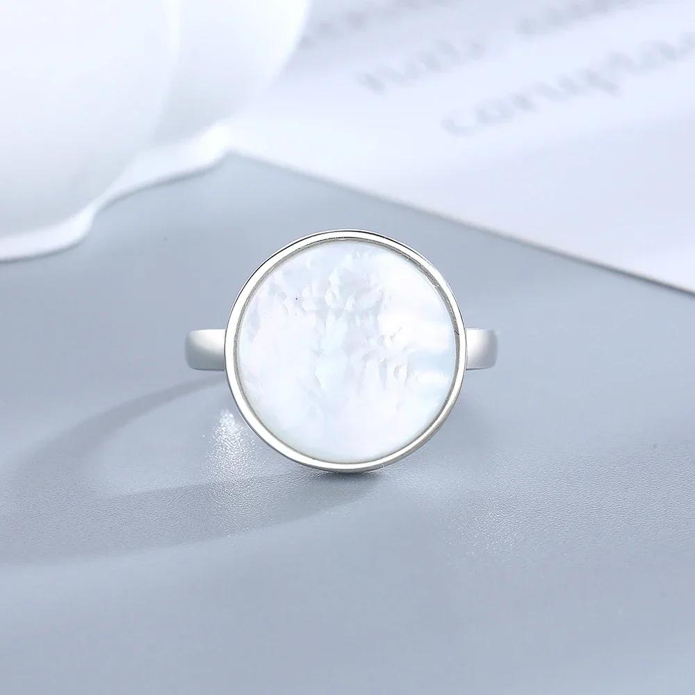 Women Ring 15MM Natural Stone Lapis Agate Malachite Brief Design Cute Ring Fashion Women Party Jewelry