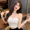 Summer Pure Desire Sexy Tube Top Vest Knitted Sweater Design Sense Slim and Thin Spice Girl Niche Versatile Top