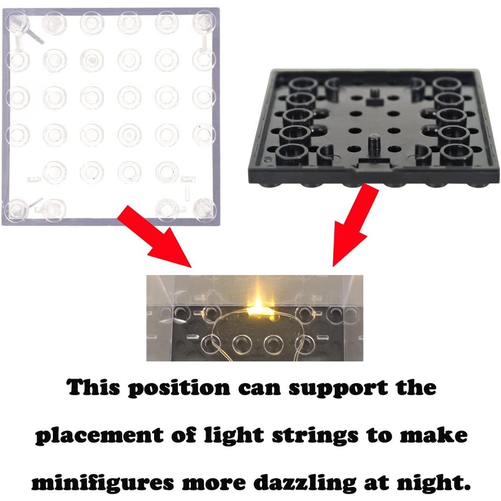 Building Block Display Box Suitable for Lego Minifigures Clear Desktop Dust Box Stackable Storage Square Small Particles Case