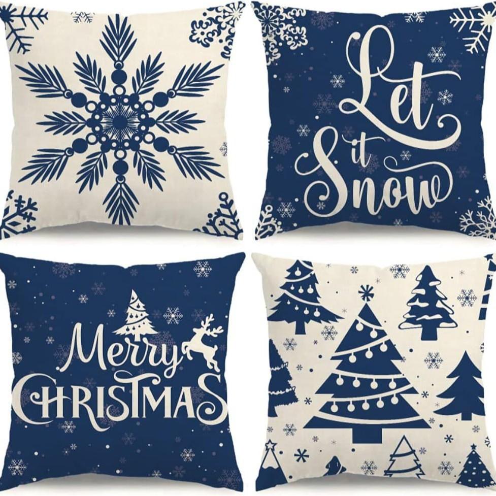 Living Room Christmas Decoration Pillowcase Nordic Style Christmas Tree Printed Cushion Festive Atmosphere Household Supplies
