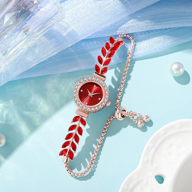 Ladies Quartz Watch Rhinestone Women's Watch Small Dial Slim Bracelet Free Adjustment Accessories Quartz Watch