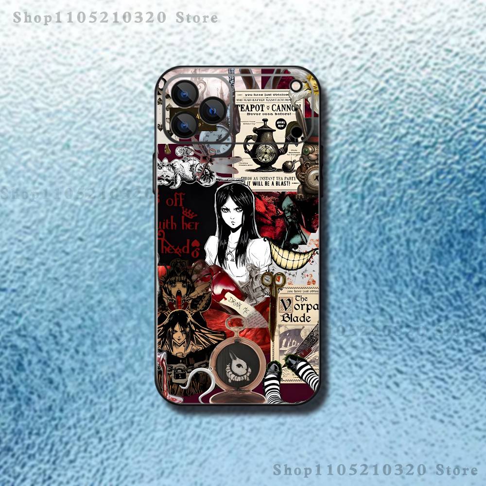 

A-Alice M-Madness Returns Phone Case For iPhone 17,16,15,14,13,12,11,Pro Max,XSX,,XR,SE,Mini,8,7,Soft Silicone Black Cover iPhone16