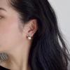 Geometric Curved Ear Studs with Pearls for Women - Elegant and Stylish Niche Earrings