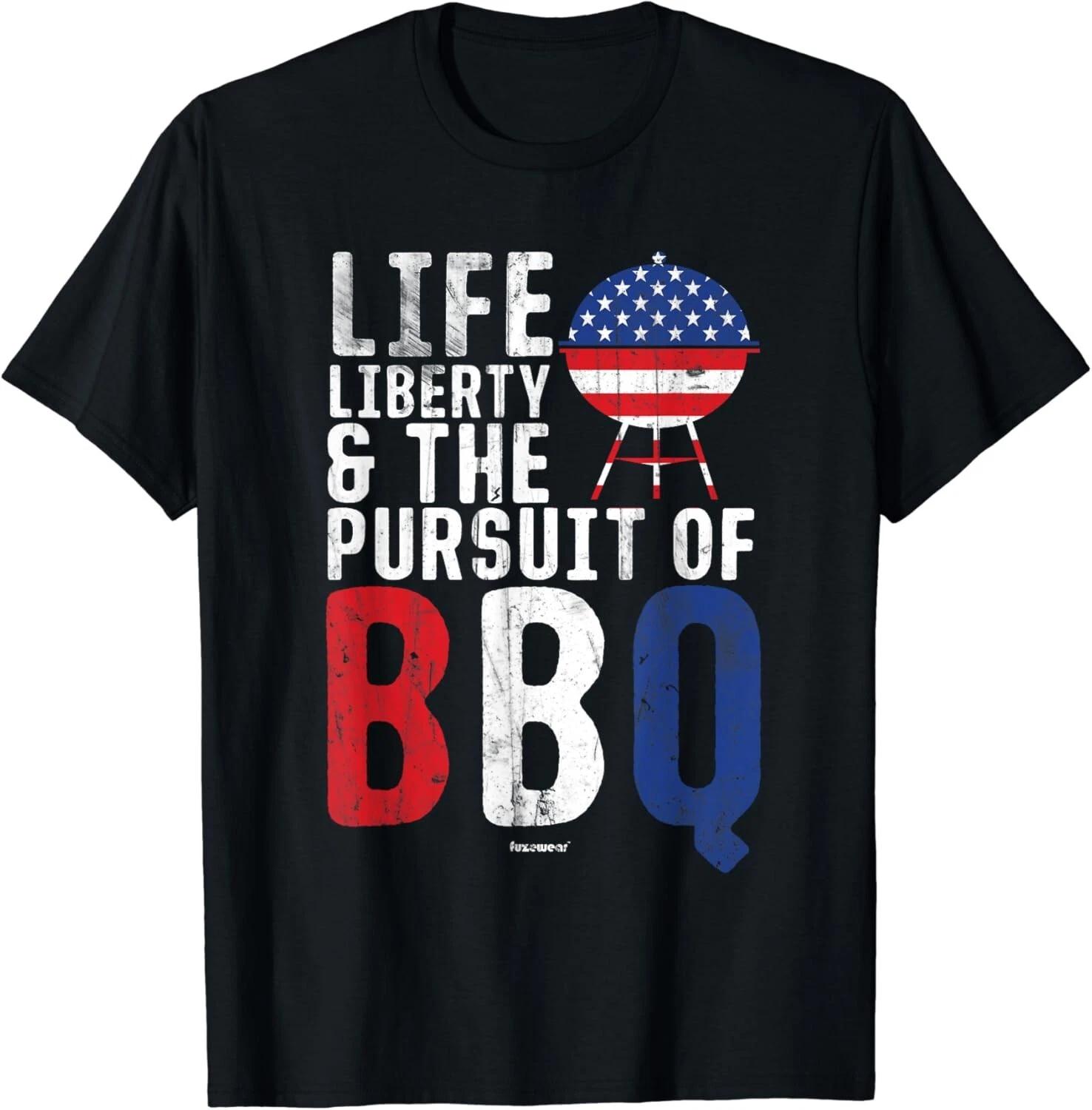 BBQ T-Shirt Life Liberty and the Pursuit of BBQ Gift Unisex T-Shirt M