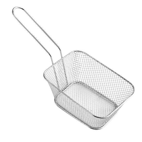 French Fry Serving Basket Mini Chips Deep Fry Baskets Stainless Steel Food Presentation Strainer Ergonomic Grip Fryer Accessory