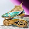 New high-top football shoes fly-woven tf broken nails youth artificial flat leather feet male and female students training shoes