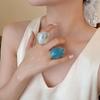 Melard Color Transparent Resin Ring Charm Irregular Ring Creative Acrylic Geometric Ring  Girls