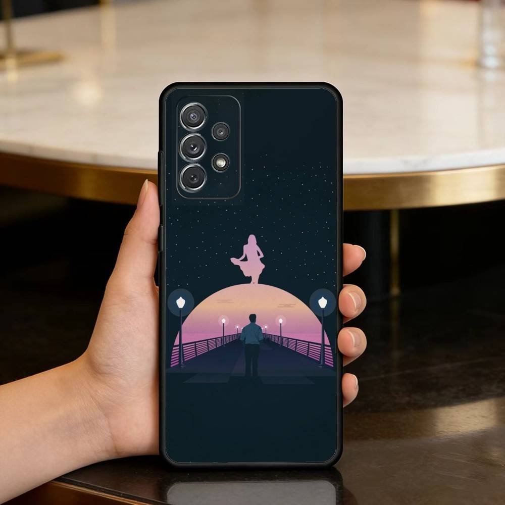 F-Film La La Land Phone Case For Samsung Galaxy A73,A72,A71,A70,A53,A52,A51,Soft Silicone Black Cover
