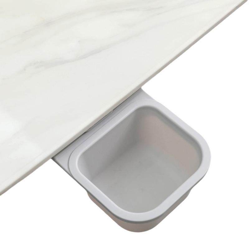 Black Rotating Desktop Waste Bin Feature Simple Open Close Mechanism Desk Waste Bin For Kitchen And Desk Organization