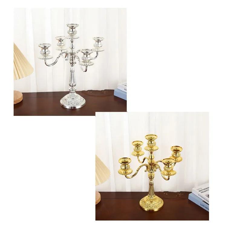 3/5-Arm European Vintage Floor Candelabra Romantic Wedding Decoration for Home Events