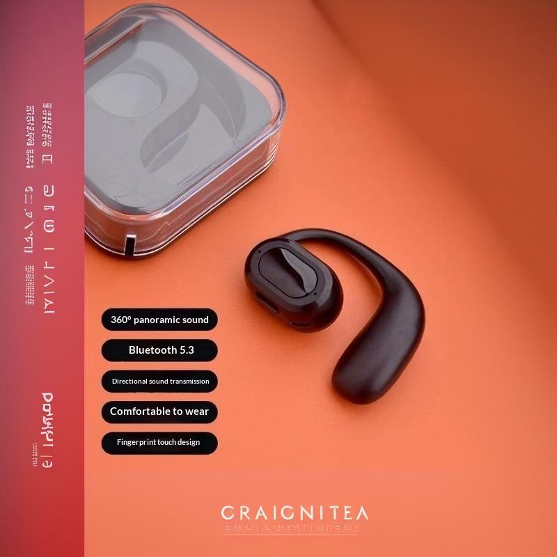Single Ear Open Ear Earhook Bluetooth 53 Headset Hd Call Hifi Sound Painless Fit Perfect For Driving Running Daily Use