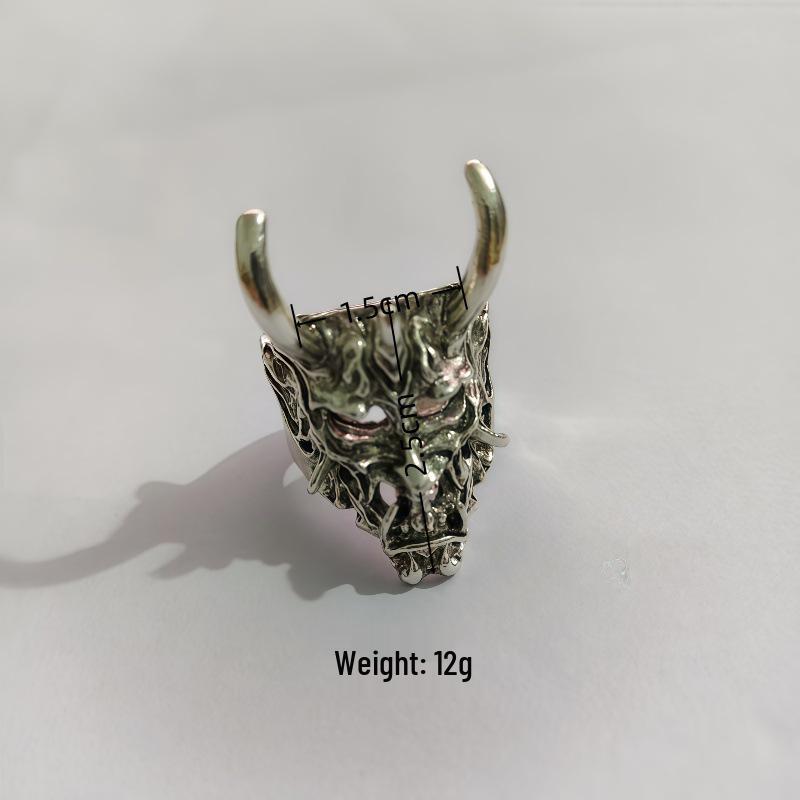 New Dark Style Bull Head Ghost Mask Ring - Trendy and Cool Personality Series
