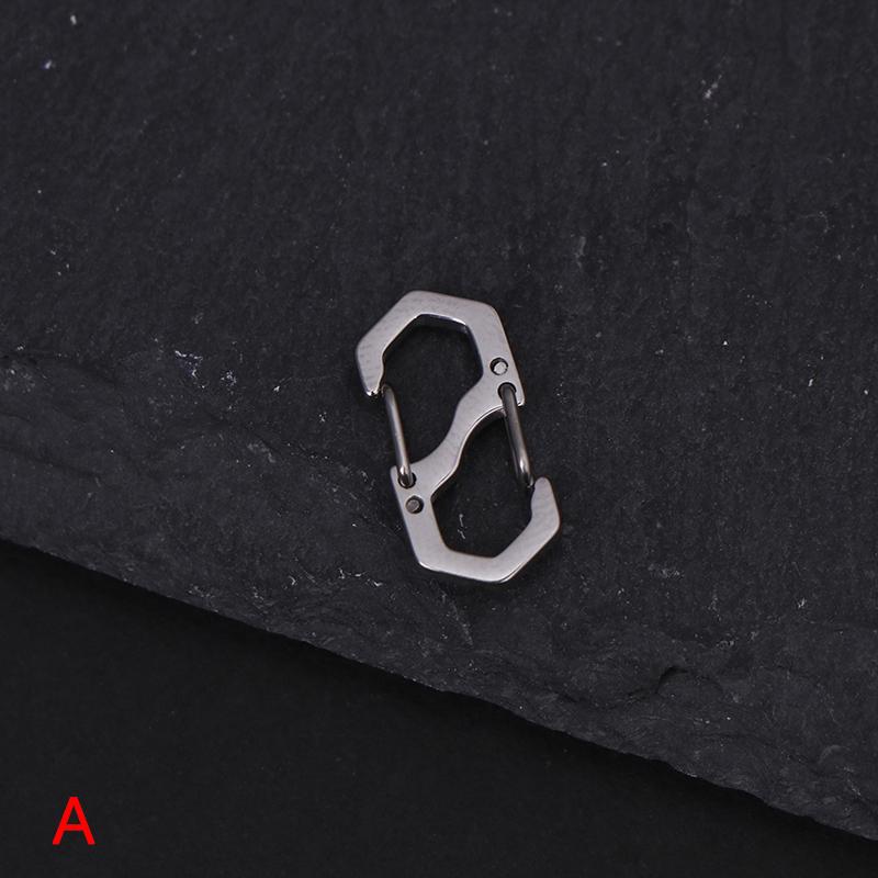 1Pc S Type Carabiner Metal Double Hooks Mini Keychain Lock Hook Anti-Theft Outdoor Camping Backpack Buckle Spring Snap Hooks