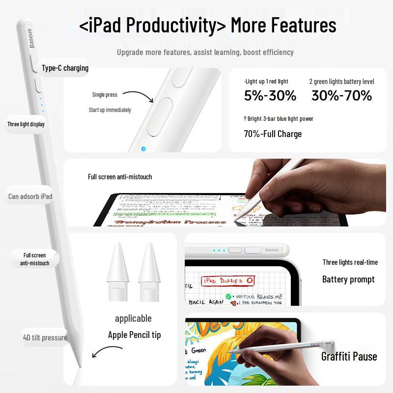 Baseus 2025 Upgraded iPad Capacitive Stylus Pen