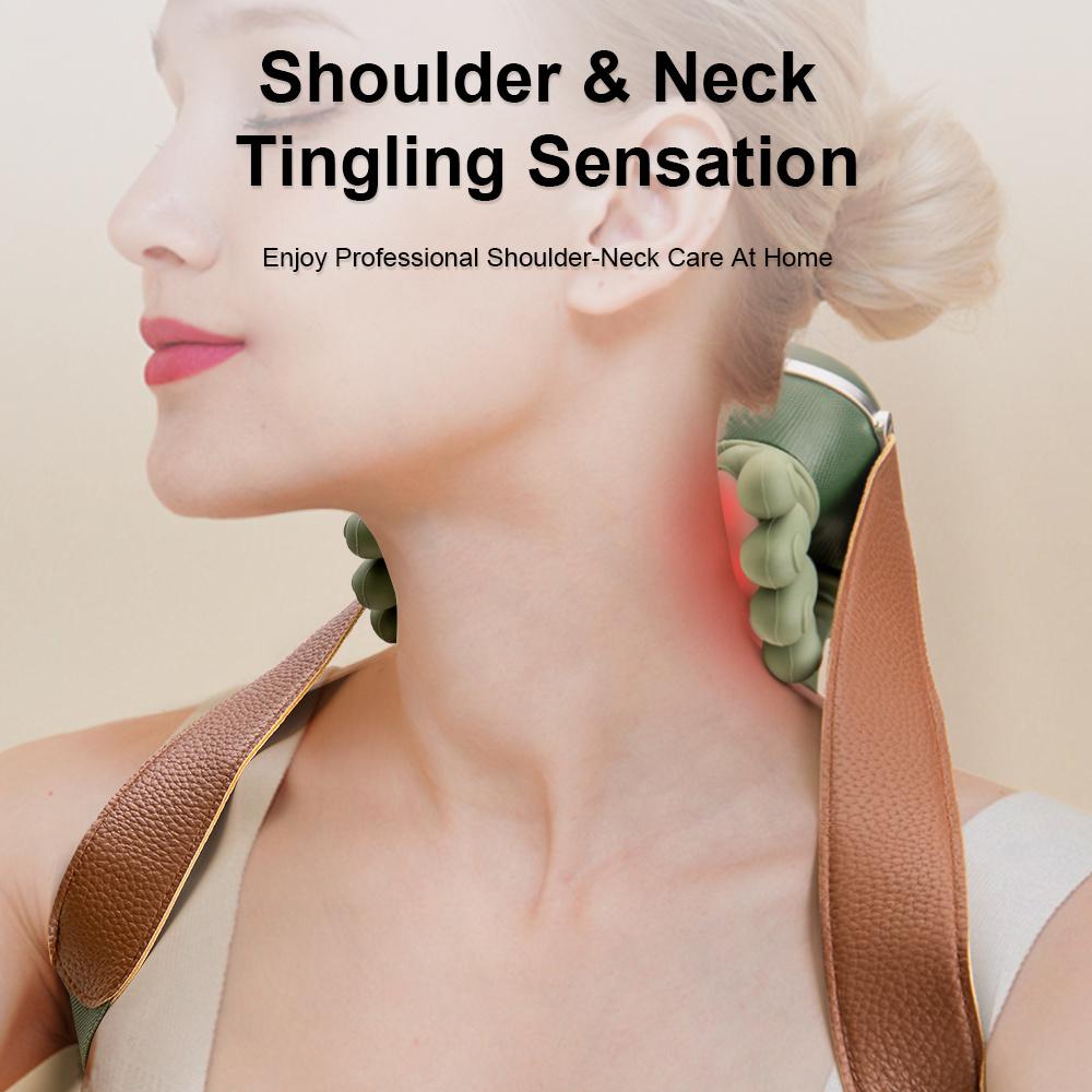 Neck Massager Finger Pressure Shiatsu Neck Back and Shoulder Massager Electric Kneading Neck Deep Massage Muscle Relax