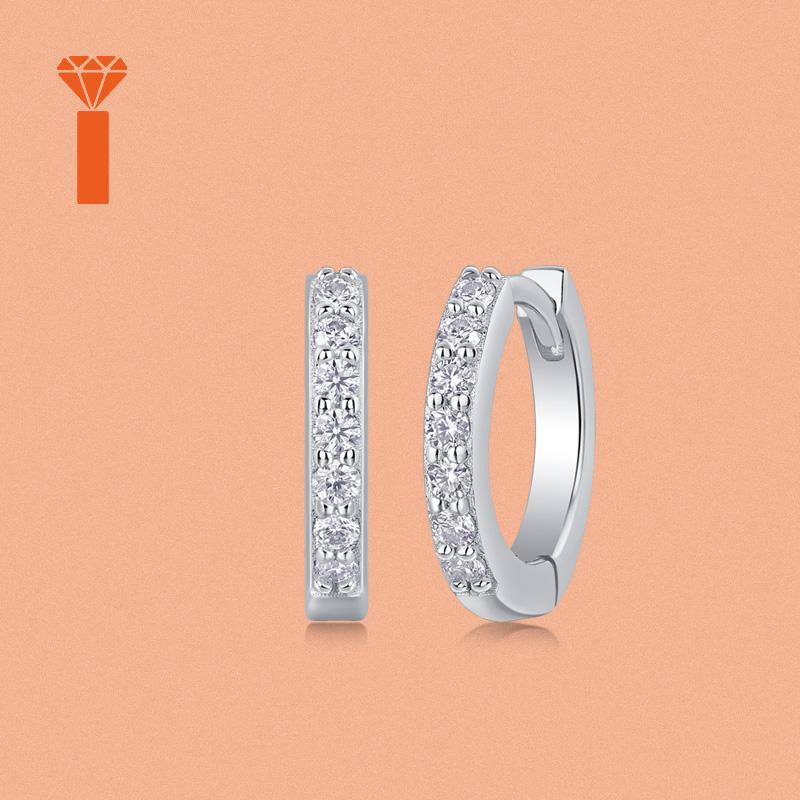 Fashion Hoop Earrings Bulk Custom Logo 925 Silver Earring GRA Moissanite Diamond Gold Plated Christmas Earrings серебряный