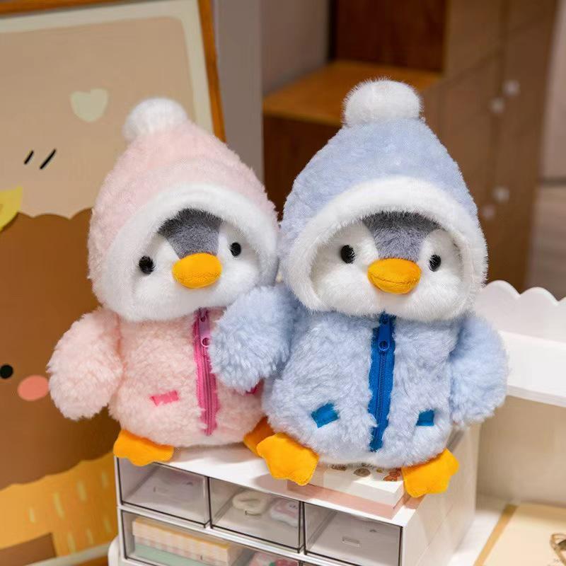 Japanese Style Transforming Penguin Plush Toy Pillow - Soothing Cloth Doll for Children or Girls' Gift, Mini Size