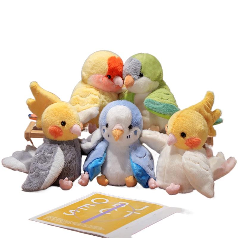 20cm Kawaii Bird PlushToys Artificial Bird Plush Doll Cute Lifelike Parrot Sparrow Plush Hand Puppet Kids Birthday Xmas Gifts