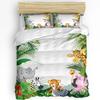Outer Space Cartoon Cute Spaceship Rocket Duvet Cover with Pillow Case 3pcs Bedding Set Quilt Cover Double Bed Home Textile