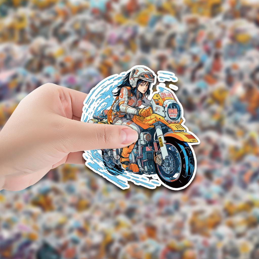 100 Cyber motorcycle Stickers Pack Skateboard Suitcase Mobile Phone Decoration Stickers Waterproof Creative Childrens DIY Stickers