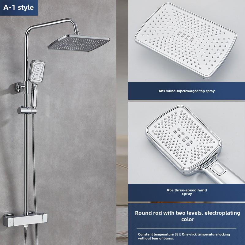 Thermostatic Shower Set with One-Touch Temp Lock & Boost Shower Head