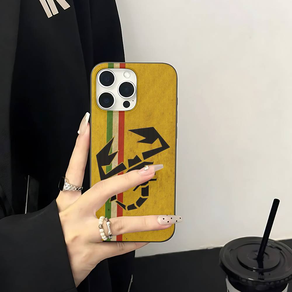 A-Abarth LOGO Soft Corrugated Transparent Phone Case For IPhone 17 15 16 11 12 13 14 Pro Max Plus Pro